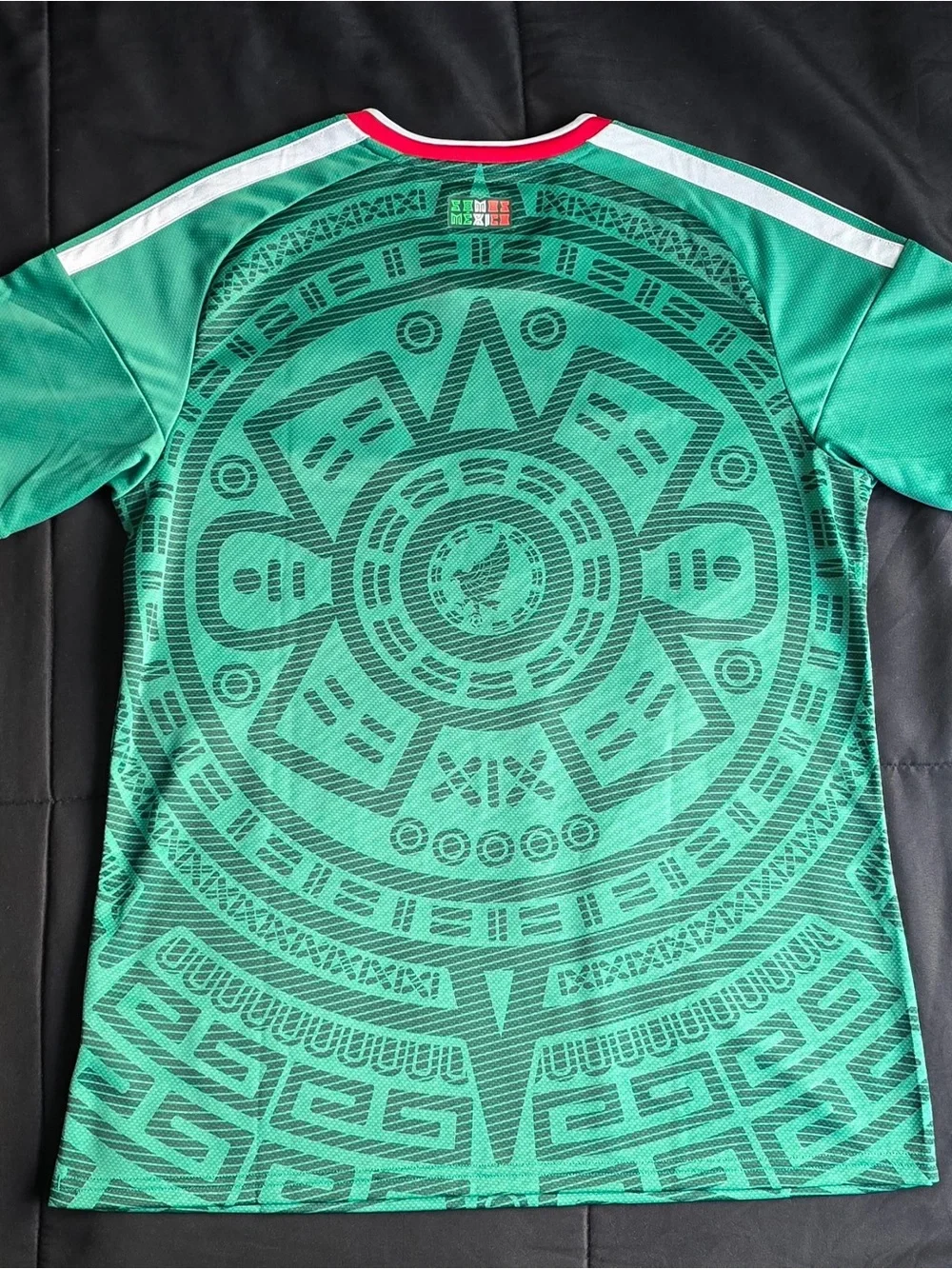 adidas Mexico Men’s Green Soccer Jersey with Red-Trim Collar